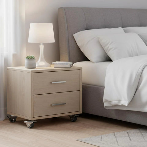 Nightstand on Four Pack Mini Rigid 1 Inch Caster Wheels Non Swivel Fixed Casters For Furniture Under Bed Storage Drawers Load Capacity 106 Lbs