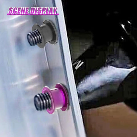 Close-up of 2 Pack Shift Cable Bushing Repair Kit With Clips for Most Car Models, showing black and pink bushings in use.
