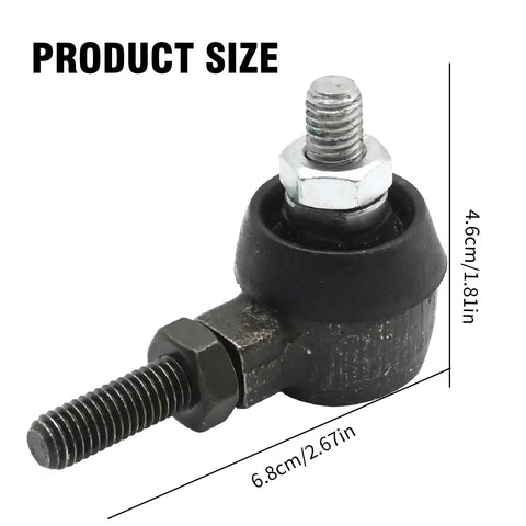 Go-To Upgrade Go-Kart Steering Ball Joint Replacement For KT196 196cc 6.5HP Go-Kart Right Hand Thread Stud M8-1.25-17 And Left Hand Fixed Stud M8-1.25-23 68mm Length By 46mm Height Durable Steering Linkage Joint, black metal, 6.8cm x 4.6cm
