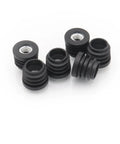 10 Pack Thread Tube Plugs For Furniture Legs With M8 Screw Holes, black plastic, round nut plugs, 0.866 inch diameter, adjustable height