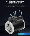 Beefy 3HP Air Compressor Motor 3450 RPM Open Drip Proof 56 Frame with cooling strips and thermal protector feature