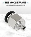 No Fuss Easy Push To Connect Fittings For 4mm Tube OD To M6 Thread Male Straight 0-145 PSI 32-140F