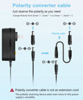 Diagram showing polarity converter cable with All In One Plug And Play Adjustable Power Supply 3V To 12V 30W and 14 tips.
