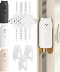 Cute Bear Door Pinch Guard Kit With Silencer Cushions for Baby Proofing Doors 3 Door Clips 3 Hang Buckles in use