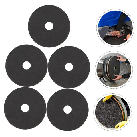 Five Pack 17 Inch Black Microfiber Floor Cleaning Pads For Polishing Scrubbing And Wax Removal Pro Grade Replacement Pads