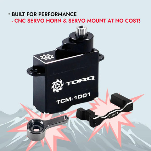 Torq Coreless Micro Servo Upgrade For Losi Micro B And Mini Z RC Cars 1/27 1/28, CNC Servo Horn, Mount, Fast Install