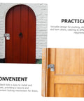 Heavy Duty 4 Inch Stainless Steel Barn Door Latch For Secure Pool Gate And Wooden Fence Install With Rock Solid 90 Degree Hasp Design on a red door.