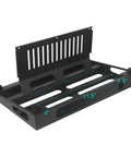 Gig Ready 18 By 11.8 Inch Guitar Pedal Board With Built In Power Supply Tray Durable Aluminum Build Rugged Black Finish SPB-18S