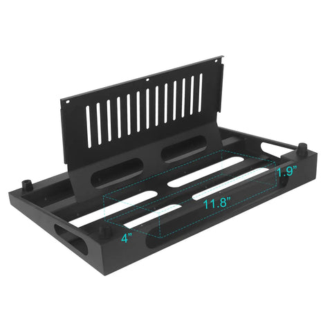Gig Ready 18 By 11.8 Inch Guitar Pedal Board With Built In Power Supply Tray Durable Aluminum Build Rugged Black Finish SPB-18S