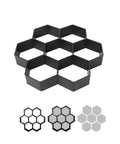 Front view of Hexagon Brick Mold For Concrete Pavers Reusable Hex Tile Mold For DIY Garden Path And Patio Floors