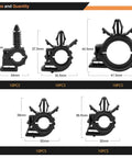60Pcs Car Wire Loom Routing Clips Assortment In Six Sizes, Universal Wiring Harness Clip Replacement Kit For Honda GM Mazda, size diagram