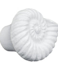Single knob from Six Pack Resin Beach Conch Cabinet Knobs In Antique White Finish, 3D Shell Pull Handles For Cabinets