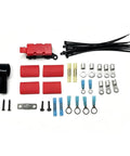 Heavy Duty Ford Alternator Stator Swap Wiring Harness Kit Upgrade Plug And Play Cable Conversion For 1984 Plus Models 1G To 2G 3G Electric Systems Easy Direct Install Garage Tested Street Ready Setup wiring parts and connectors laid out on a white background.