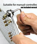Rivet Nut Tool Mandrels Kit For M3 To M10 being manually operated with wrench, alloy steel, interchangeable mandrels visible