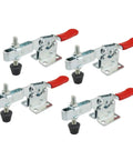 Heavy Duty Quick Release Toggle Clamp 4 Pack 201 B Style Hold Down Clamp With Anti Slip Red Horizontal Design Delivers 198 Lbs Holding Power For Woodworking And DIY Projects, 9.5x6.5x3.6 cm