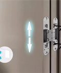 Concealed Folding Door Hinges 180 Degree Adjustable Cross Style For Cabinets And Cupboards 2 Pack Zinc Alloy Silver 140 X 30mm Hidden Hinge Hardware installed