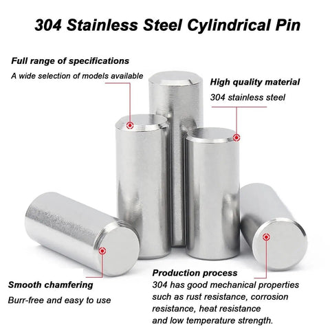 Stainless Steel Dowel Marker Pins Set 200 Pieces M3 304 Locating Assortment Kit for Industrial Molds Rods and Shelf Support Pins