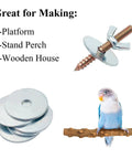 Premium Badass 12 Set Bird Cage Screw Kit With Rock Solid Wing Nuts And Washers For Mounting Perch Stands Feeders And Playgrounds Top Shelf Galvanized Carbon Steel Hardware with a screw, washers, and a budgie.