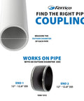 Flexible PVC Pipe Coupling For Cast Iron Plastic Or Steel To Cast Iron Plastic Or Steel Plumbing Connections Easy Install Leak Proof And Sewer Gas Resistant Elastomeric PVC Fitting For Durable Home Plumbing. 12-12.8 in OD coupling