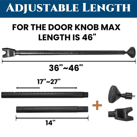 2 Pack Door Security Bars Anti Slip Heavy Duty Door Stoppers For Hinged Doors And Sliding Patio Doors, adjustable length details