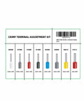Hook Up Ready Wire Connectors Kit With Tinned Copper Insulated Terminals And Crimp Pins, AWG 22 8 Terminal Assortment, Electrical Wiring Set In Handy Plastic Box For Easy Storage, Durable Crimp Connections For Auto And DIY Projects. Crimp terminal assortment kit, 8 insulated sizes