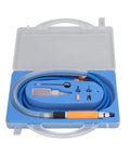 Lightweight Pneumatic Grinding Pen Straight Handle kit with hose, bits, and oil in a compact clear case for engraving and polishing.