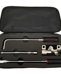 Heavy Duty Manual Cable Bender With Smooth Ratcheting Lever And Zero To One Eighty Degree Flex Range For Ten Kilovolt Copper Wire set in compact case.
