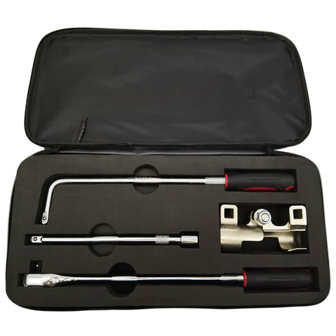 Heavy Duty Manual Cable Bender With Smooth Ratcheting Lever And Zero To One Eighty Degree Flex Range For Ten Kilovolt Copper Wire set in compact case.