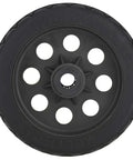 Heavy Duty 8 X 2 Inch R Trac Caster Wheels 2 Pack With Symmetrical Polymer Hubs And Zero Flat Guarantee top view of polyurethane wheel.