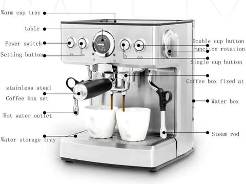 No Sweat Full Auto Bean To Cup Coffee Maker With 19 Bar High Pressure Brewing And Solid Stainless Steel Build, detailed controls.