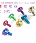 Premium Grade 5 Titanium Torx Flange Button Head Bolts M4 M5 M6 M8 With Collar Heavy Duty Corrosion Resistant Fasteners For Custom Builds Daily Drivers And Shop Work 10 Piece Kit colorful assortment of screws