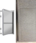 Top Shelf Concealed Metal Access Door 30 By 54 Inches, Locking Tileable Drywall Panel shown open with smooth finish.
