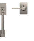 Century Front Entry Handleset With Latitude Lever Satin Nickel Finish, Lower Half Grip, Tough All Metal Build, Ideal For Secure Entry Doors