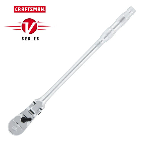 V Series One Quarter Inch Drive Ratchet With 80 Tooth, Flexible XL Head, 180 Degree Articulating Neck For Tight Spots.
