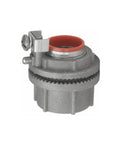 Heavy Duty Stainless Steel Myers Hub 2 Inch Increased Safety Ground Fitting For Rigid Conduit And IMC Walls, close-up view.