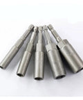 Tough 5 Piece Hex Socket Kit With Magnetic Bits For Pneumatic Screwdrivers To Grab Bolts And Nuts Made Of Hardened Chrome Vanadium Steel For Heavy Duty Jobs And Impact Driving Tasks, five sockets