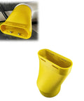 Fume Extractor For Laser Engraving With 4 Inch OD Nozzle Adapter, yellow plastic part, shows top and side views