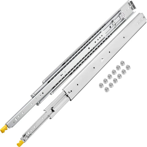 Beefy Heavy Duty Drawer Slides 60 Inch 500 Lb Capacity Full Extension Side Mount Ball Bearing Rails With Dual Lock visible components