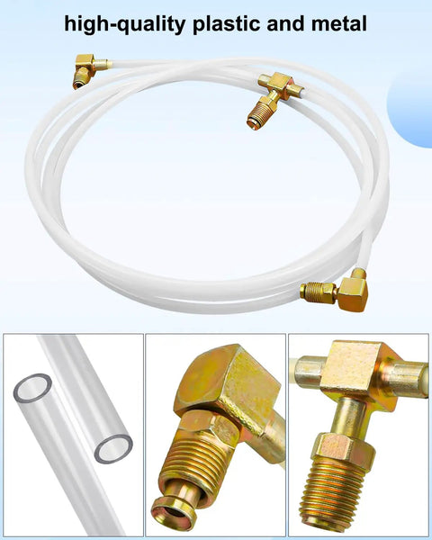 Convertible Top Hydraulic Fluid Hose Kit For Classic Ford Mustang Mercury Chevy Oldsmobile And More For Your Vintage Cruisers Chevelle Caprice Camaro Cutlass Barracuda GTO Skylark LeSabre Delta 88 Fury Satellite Valiant 2 Pcs with plastic and metal fittings