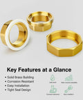 Heavy Duty Brass Union Fitting 1-1/2 Inch NPT Female To 1-1/2 Inch NPT Female Pipe Connector, corrosion resistant, shown with key features