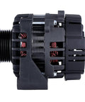 Side view of 12V Marine Alternator Replacement For Inboard Sterndrive 75 Amp Valeo OEM 3884950 showing pulley and coils.