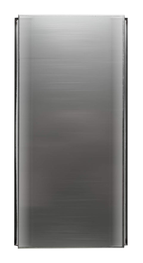Front view of Ready To Mount 24 X 12 Inch Brushed Stainless Steel Bath Shower Niche With Horizontal Single Shelf No Tile Work Needed
