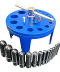 Table Mount Gasket Punch Set 6 To 38mm 16 In 1 Hollow Punch Kit For Leather And Plastic Sheets Gasket Holes with table stand