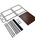 Badass Heavy Duty 3D Printer Stand With Filament Storage Rack And Solid Beech Wood Top parts layout including steel frame and beech wood top