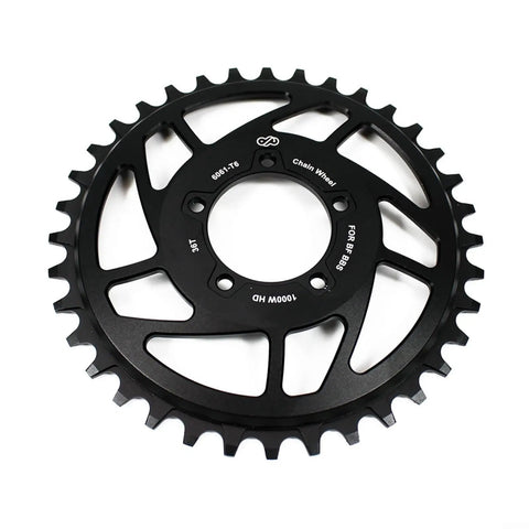 36T Chainring For 1000W Mid Drive E Bike Motor 13mm Offset 6061 T6 Aluminum Black Sprocket Wheel For 48V 52V Bafang Systems
