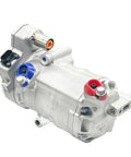 Heavy Gauge Electric AC Compressor Built For Mercedes Benz Smart ForTwo Genie 2023 2024 side view, aluminum material with ports.