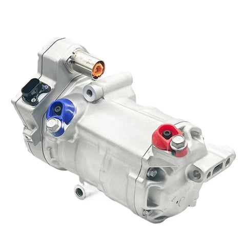 Heavy Gauge Electric AC Compressor Built For Mercedes Benz Smart ForTwo Genie 2023 2024 side view, aluminum material with ports.