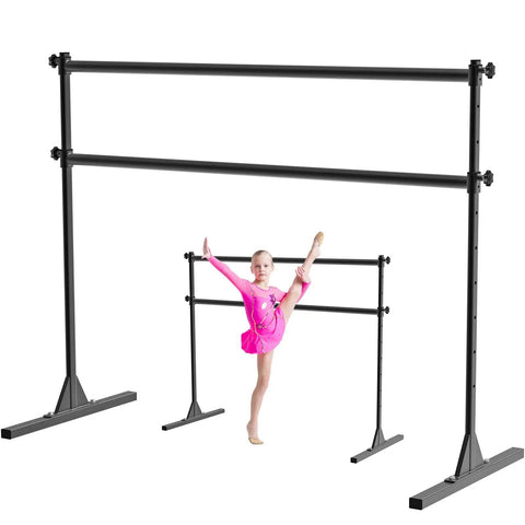 5 Foot Freestanding Ballet Barre With 10 Adjustable Heights From 11 To 47 Inches 350 Lb Capacity Steel Portable Double Barre For Home Gym Workouts Dance Practice And Stretching