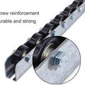 Flow Rail Conveyor Wheels Kit For Heavy Duty Pallet And Box Handling, skate wheel system, galvanized steel frame close-up view