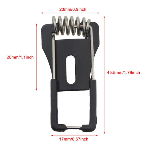 Guifeng 10PCS Black Cold Rolled Steel Metal Recessed Spotlight Spring Bracket Lighting Fittings close-up view of bracket dimension details.